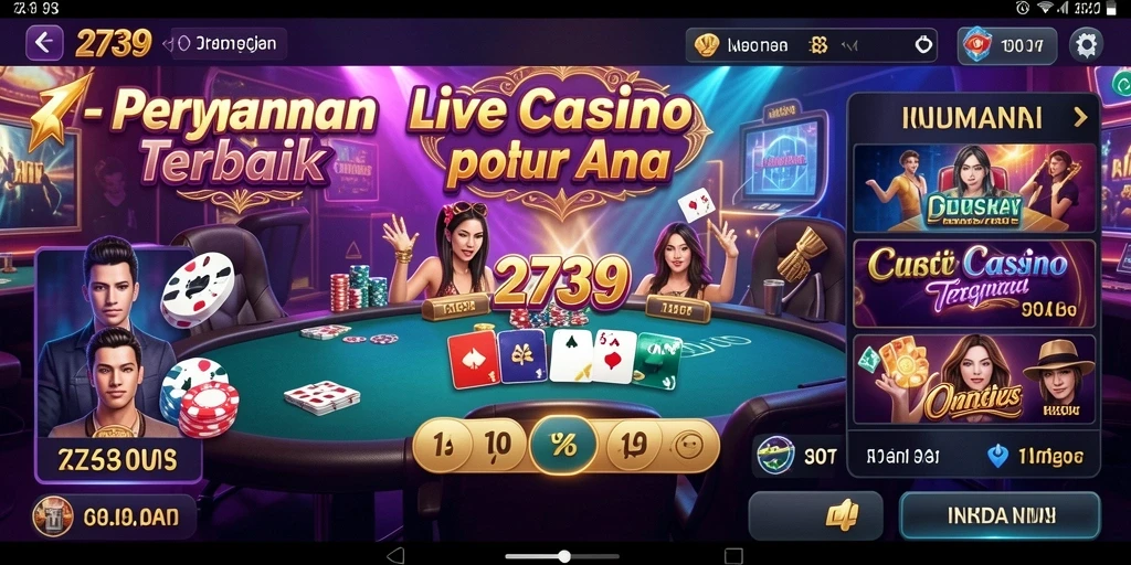 Tampilan permainan Live Casino seru dan interaktif di 2739.