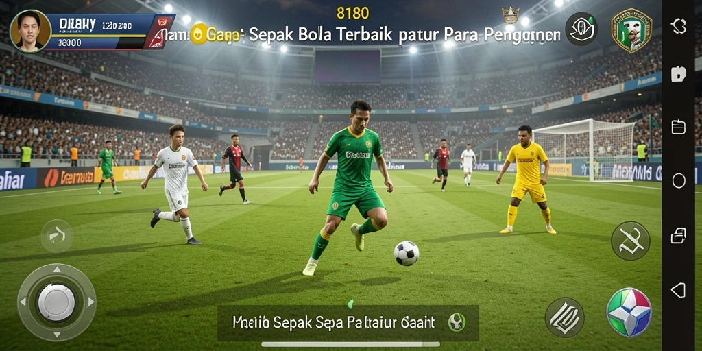Tampilan gameplay <strong>8180</strong> yang mendebarkan dengan aksi sepak bola yang intens.
