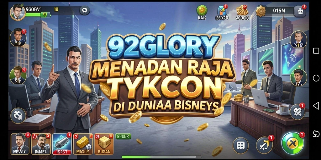 Screenshot utama gameplay 92GLORY yang menunjukkan aksi Tycoon.