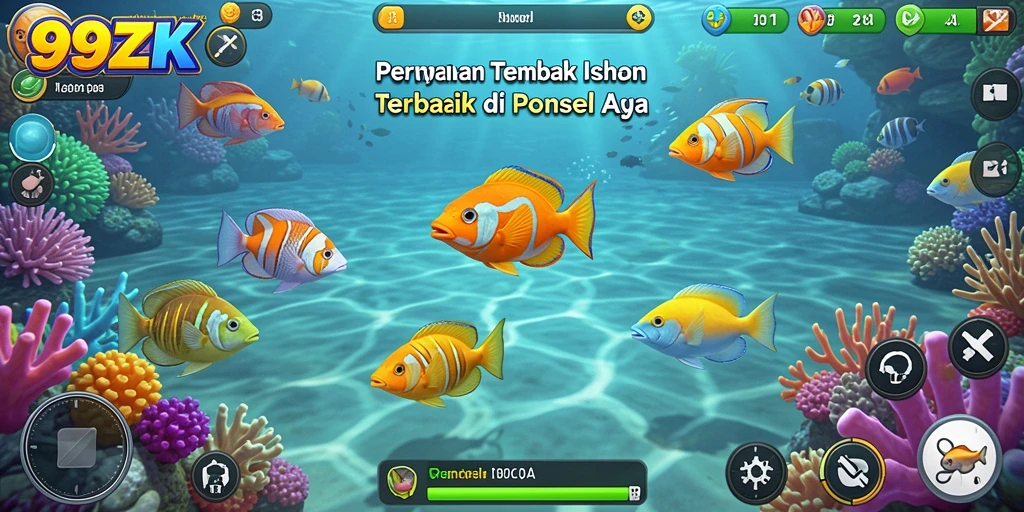 Tampilan gameplay <strong>99ZK</strong> yang menegangkan saat berburu ikan.
