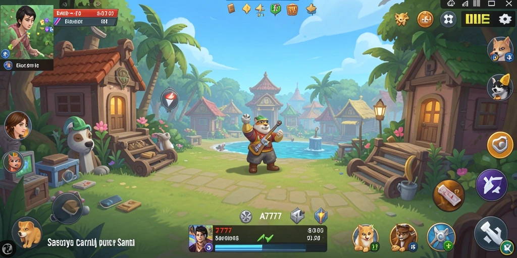 Tampilan gameplay A7777 yang ceria dan menghibur.