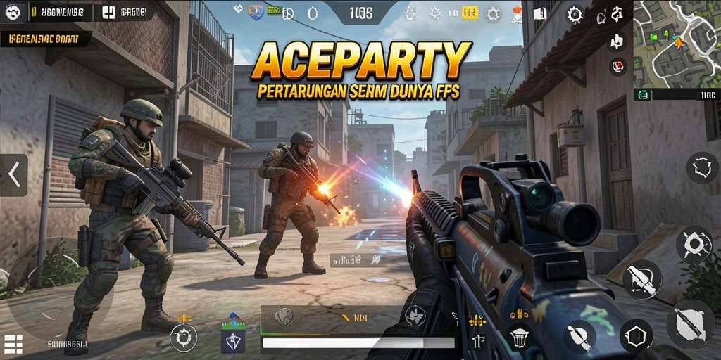 Gameplay mendebarkan dalam ACEPARTY dengan aksi tembak-menembak yang seru.
