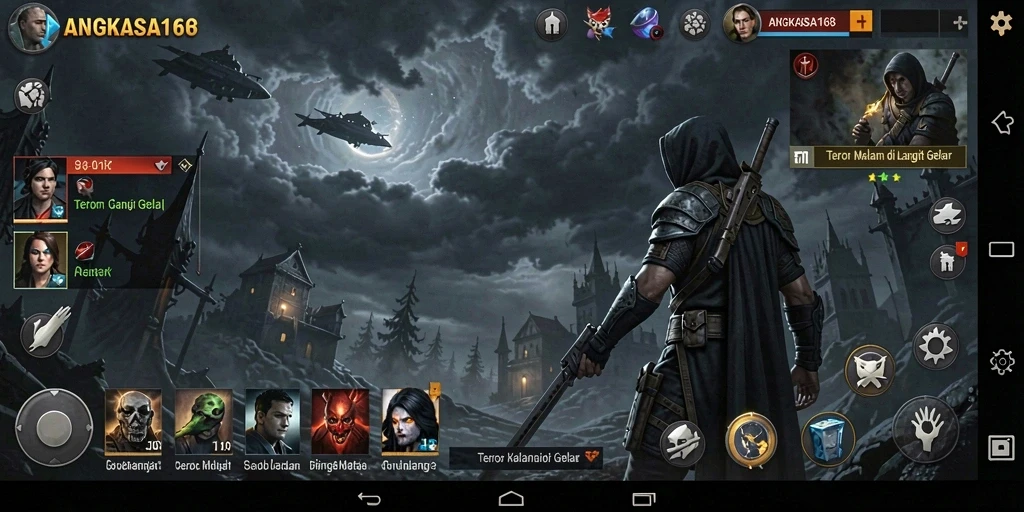 Screenshot gameplay ANGKASA168 menampilkan suasana horror yang mendalam.