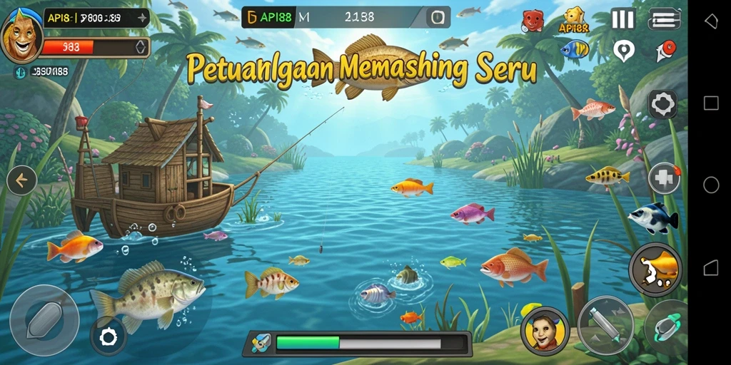 Tampilan gameplay API88 yang menarik saat memancing ikan.