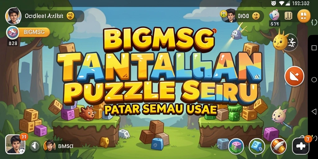 Tampilan gameplay BIGMSG yang penuh warna dan menantang.