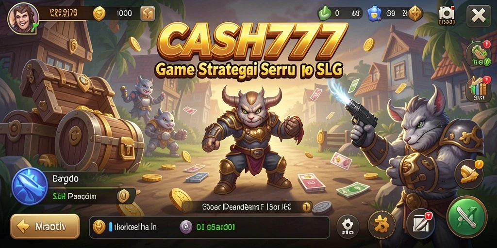 Screenshot menunjukkan gameplay seru dari <strong>CASH777</strong> dengan pertempuran antar pasukan.