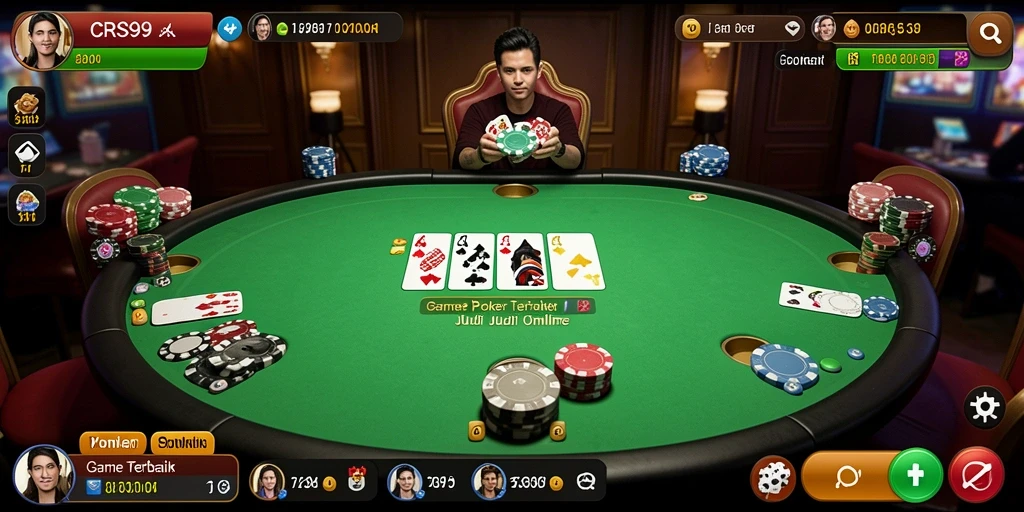 Screenshot CRS99 menampilkan momen seru permainan Poker.