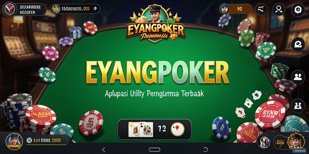 Tangkapan layar utama menunjukkan antarmuka aplikasi EYANGPOKER yang sederhana dan fungsional.