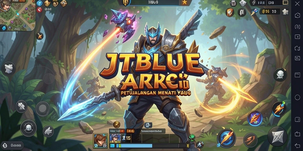 Screenshot gameplay JTBLUE menampilkan aksi pertarungan yang mendebarkan.
