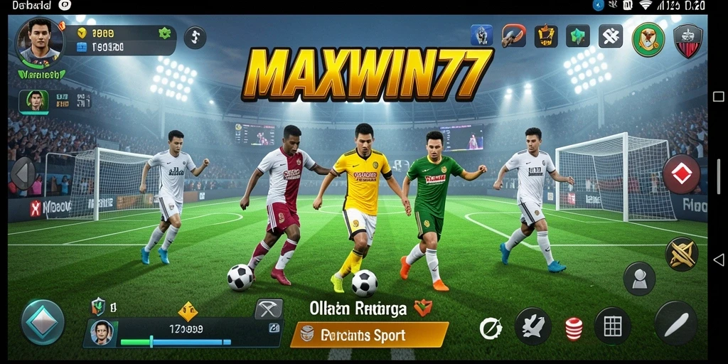 Screenshot permainan MAXWIN77 menampilkan aksi seru dalam game olahraga.
