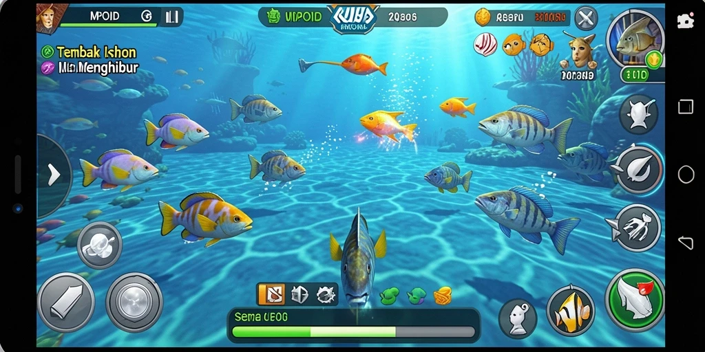 Tampilan gameplay seru dan penuh warna dari Tembak Ikan MPOID.