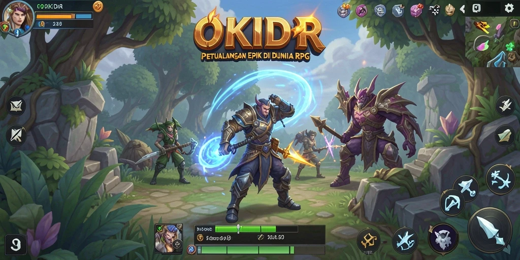 Screenshot gameplay OKIDR dengan aksi petualangan di dunia RPG.