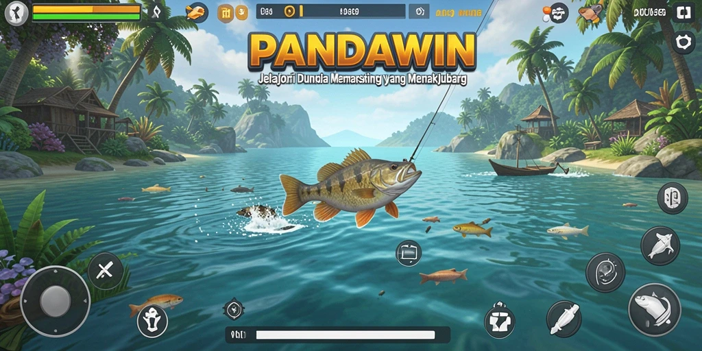 Gameplay menarik saat menangkap ikan di PANDAWIN.