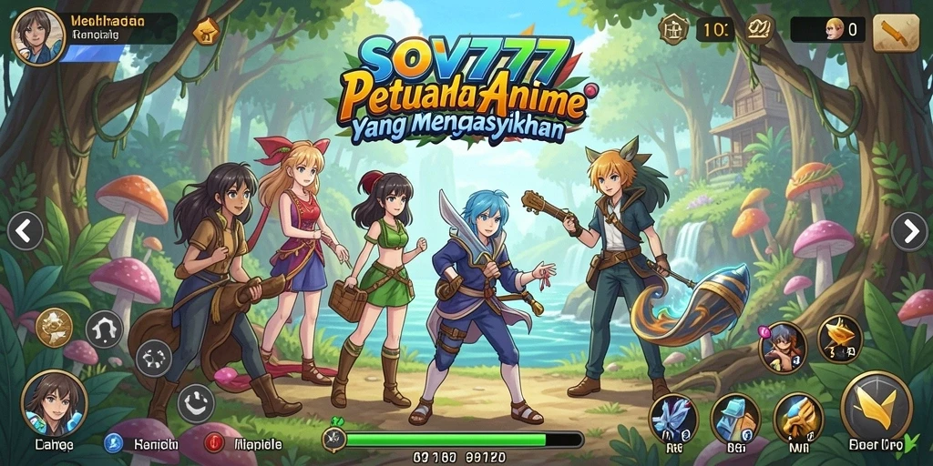 Tampilan gameplay SOV777 yang penuh aksi dan karakter anime yang menarik.