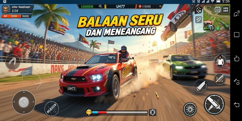 Tampilan mendebarkan dari balapan seru di UH77.