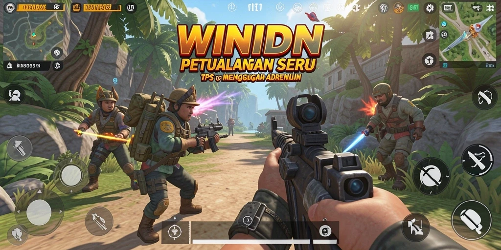 Screenshot gameplay WINIDN menampilkan aksi seru dalam TPS.