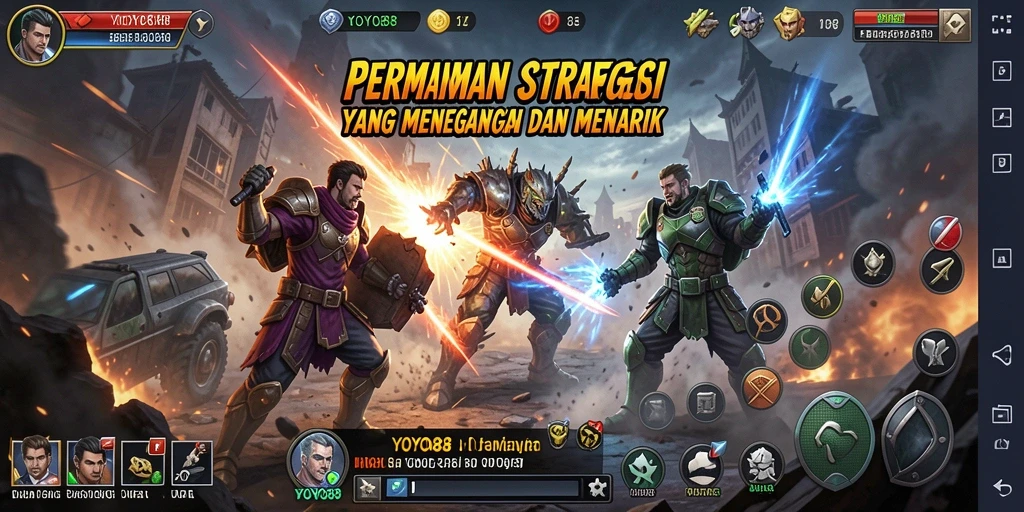 Screenshot gameplay YOYO88 menunjukkan aksi strategi yang menegangkan.